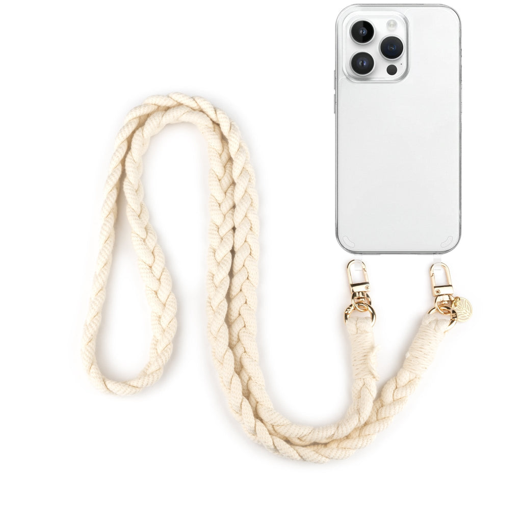 Baumwoll Handykette Boho - Creme (Gold) Handykette Damen ELISA Germany