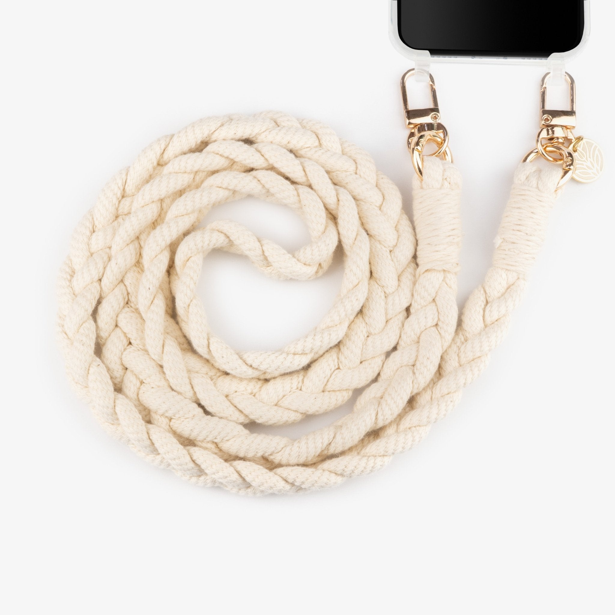 Baumwoll Handykette Boho - Creme (Gold) Handykette Damen ELISA Germany