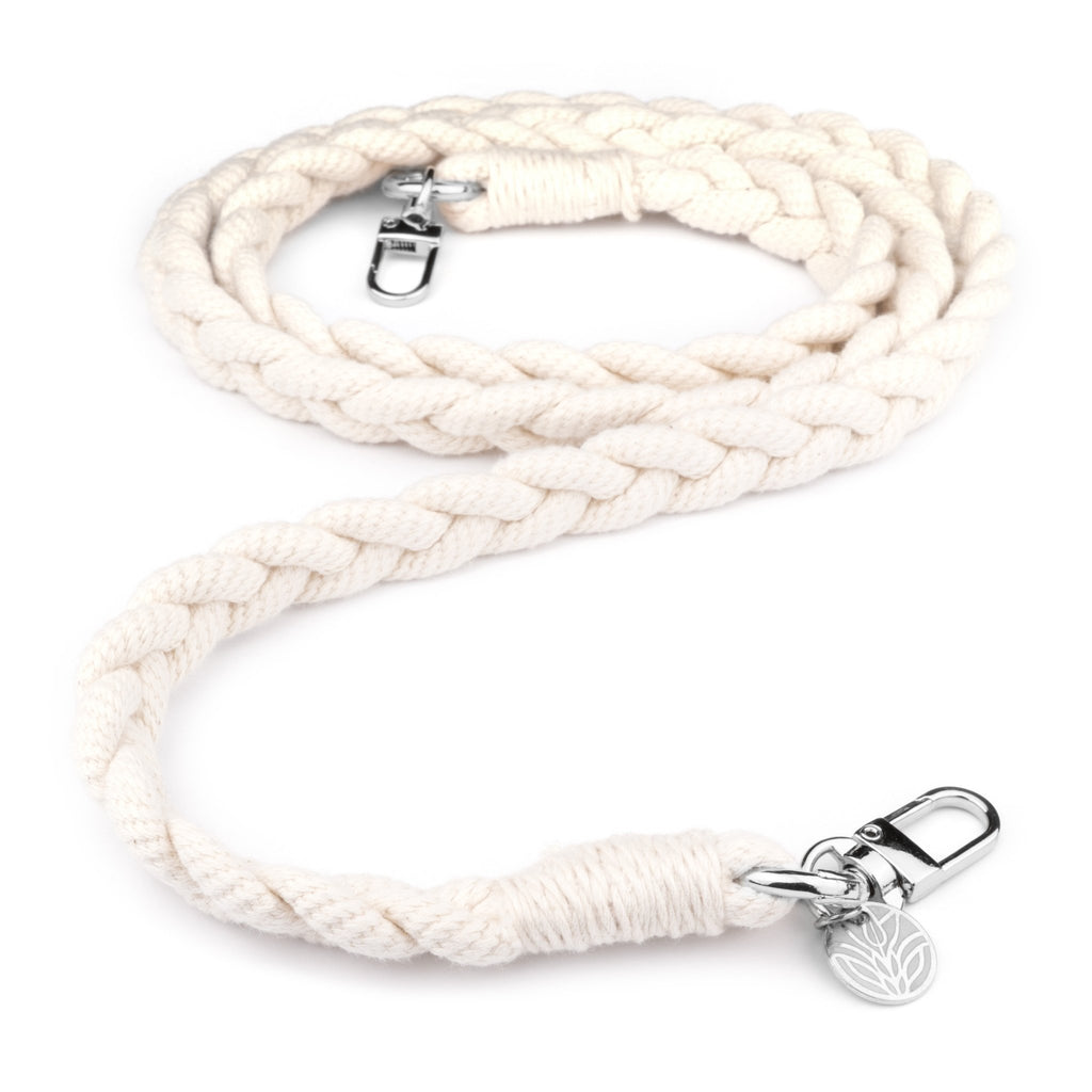 Baumwoll Handykette - Boho Creme (Silber) Handykette Damen ELISA Germany