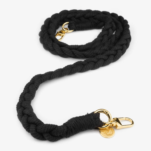 Boho Baumwoll Handykette – Midnight Black (Gold) Handykette Damen ELISA Germany