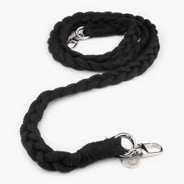 Boho Baumwoll Handykette – Midnight Black (Silber)
