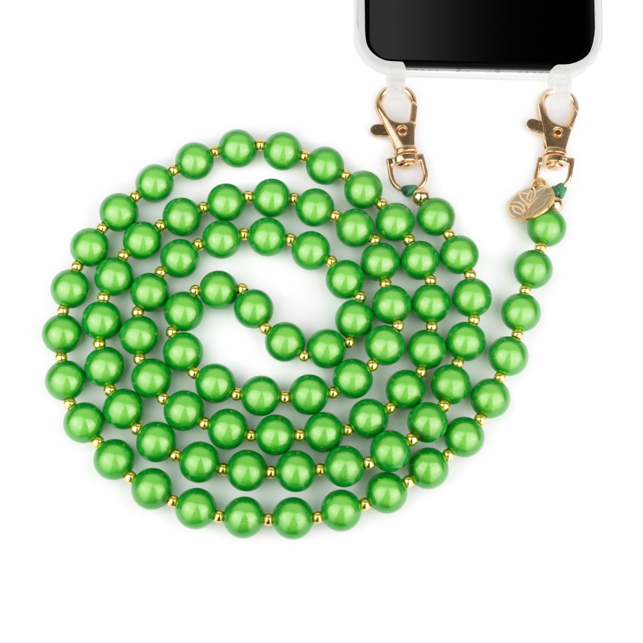 Magic Perlen Handykette – Classic Green (Gold) Handykette Damen ELISA Germany