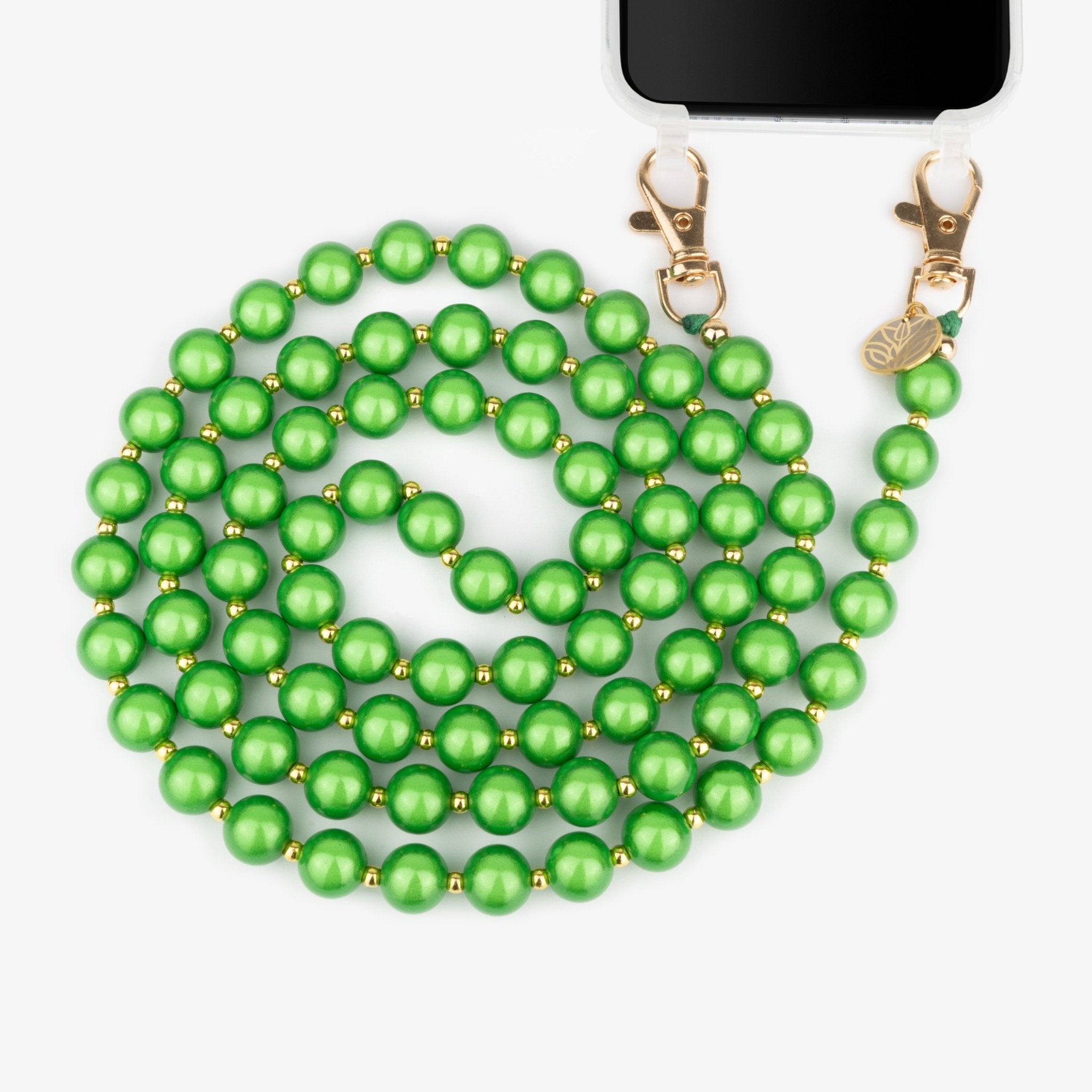 Magic Perlen Handykette – Classic Green (Gold) Handykette Damen ELISA Germany
