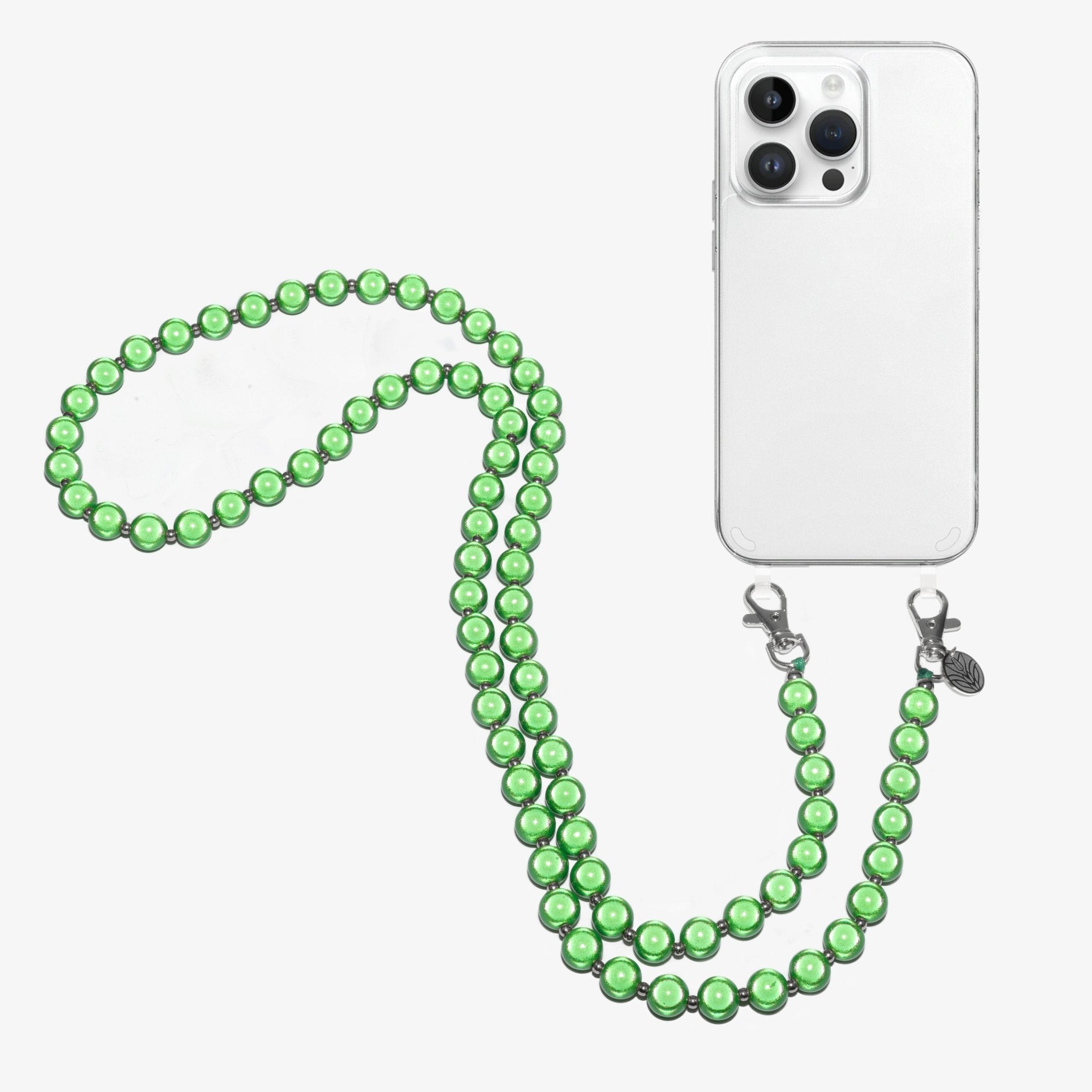 Magic Perlen Handykette – Classic Green (Silber) Handykette Damen ELISA Germany