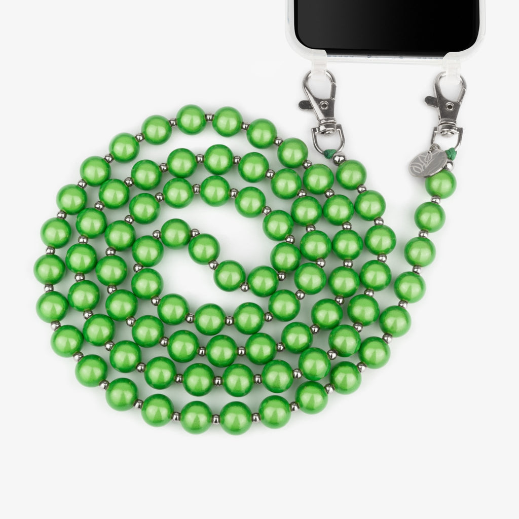 Magic Perlen Handykette – Classic Green (Silber) Handykette Damen ELISA Germany