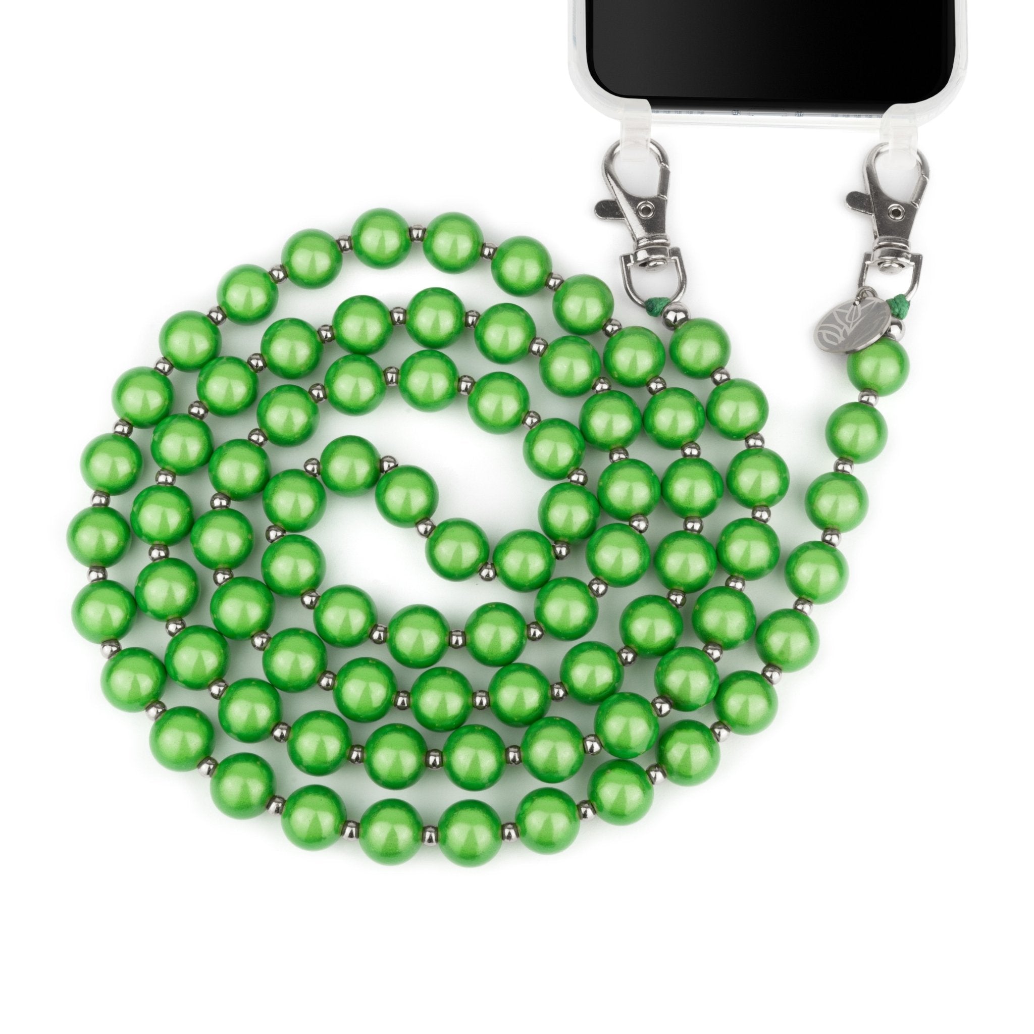 Magic Perlen Handykette – Classic Green (Silber) Handykette Damen ELISA Germany