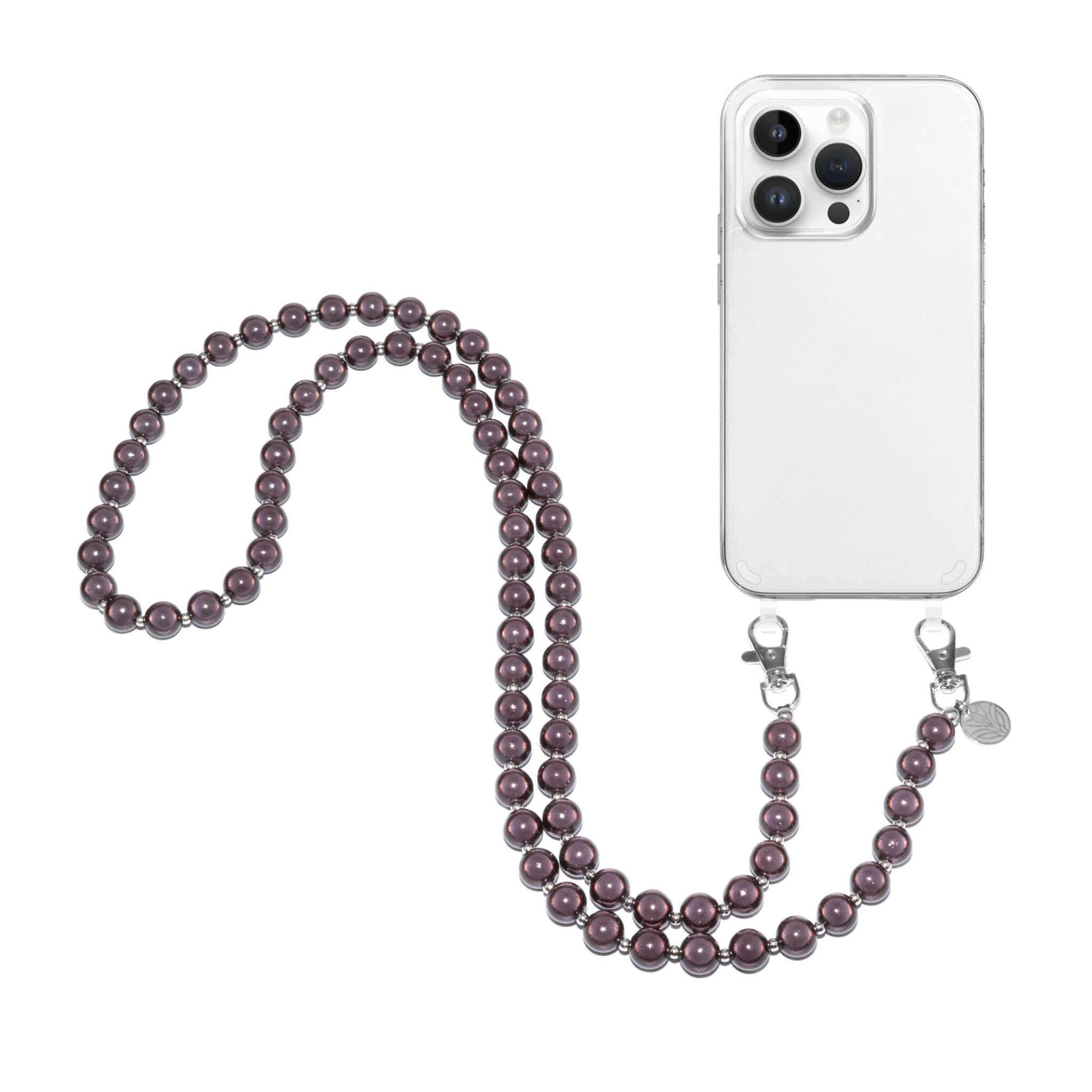 Magic Perlen Handykette – Obsidian Black (reflektierend) Handykette Damen ELISA Germany