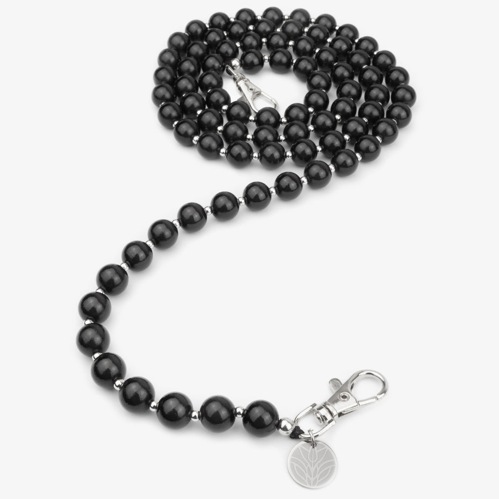 Magic Perlen Handykette – Obsidian Black (reflektierend) Handykette Damen ELISA Germany