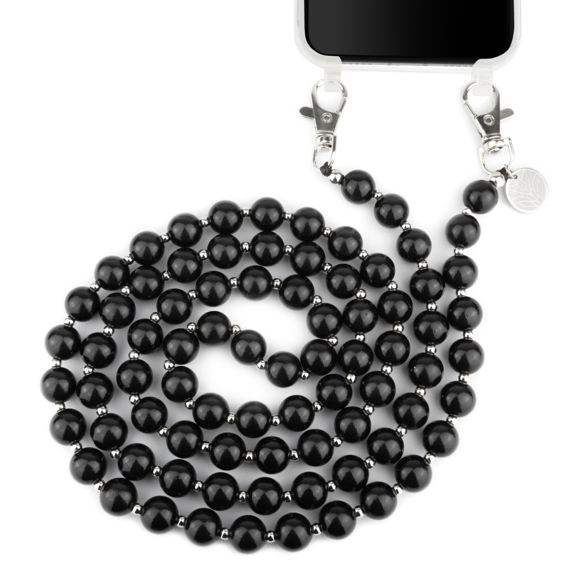 Magic Perlen Handykette – Obsidian Black (reflektierend) Handykette Damen ELISA Germany