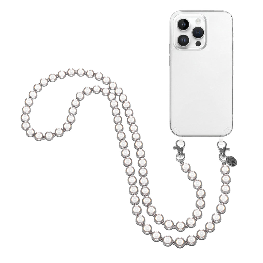 Magic Perlen Handykette – Warm Grey (reflektierend) Handykette Damen ELISA Germany