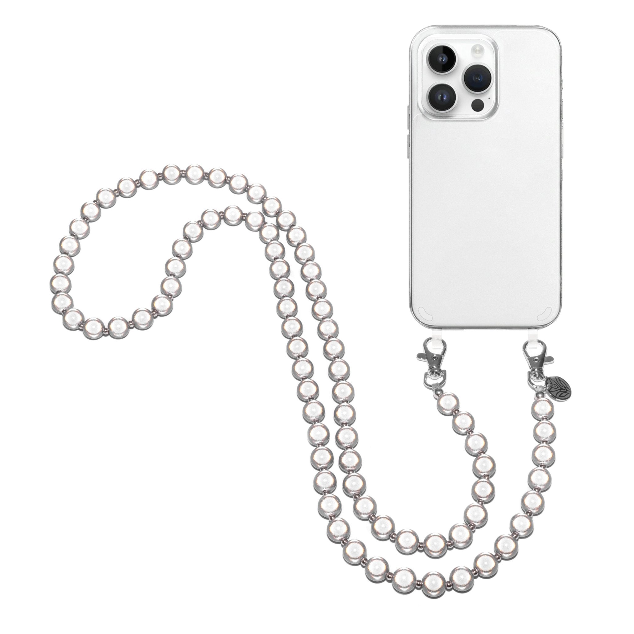 Magic Perlen Handykette – Warm Grey (reflektierend) Handykette Damen ELISA Germany