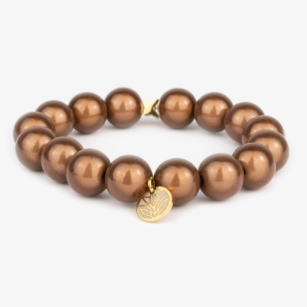 Magic Perlenarmband - Bronze Glow (Gold) Handykette Damen ELISA Germany 12mm