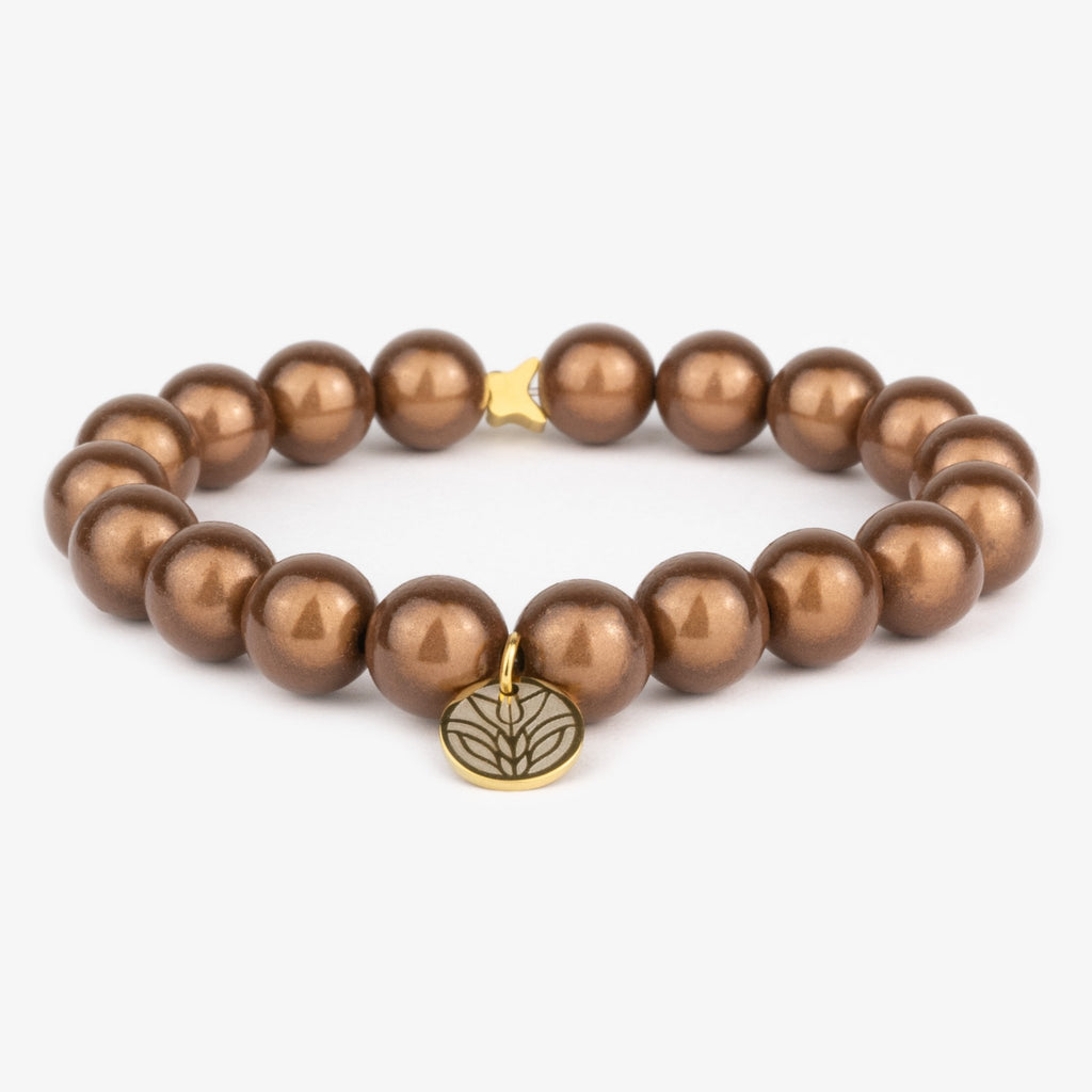 Magic Perlenarmband - Bronze Glow (Gold) Handykette Damen ELISA Germany 10mm