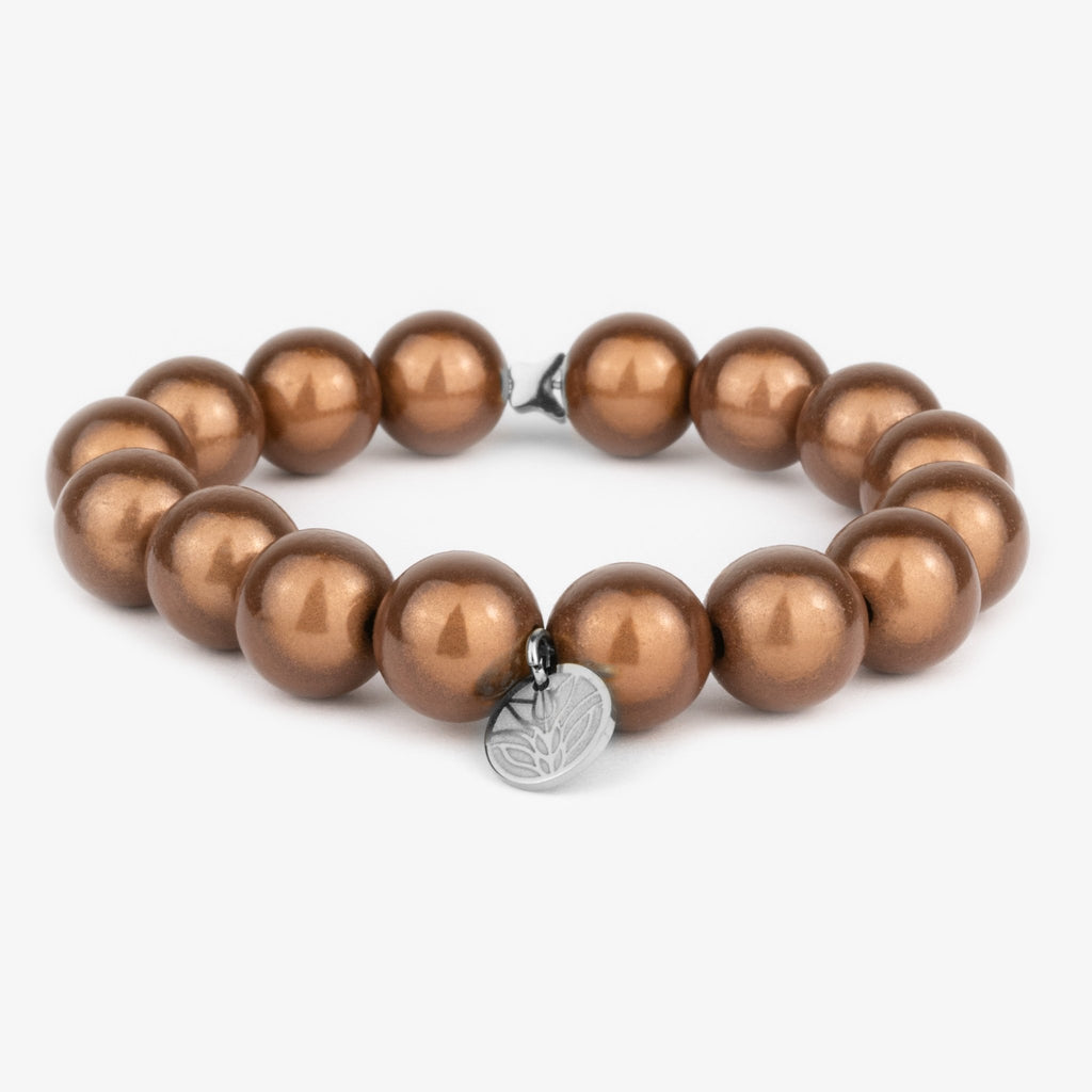 Magic Perlenarmband - Bronze Glow (Silber) Handykette Damen ELISA Germany 12mm