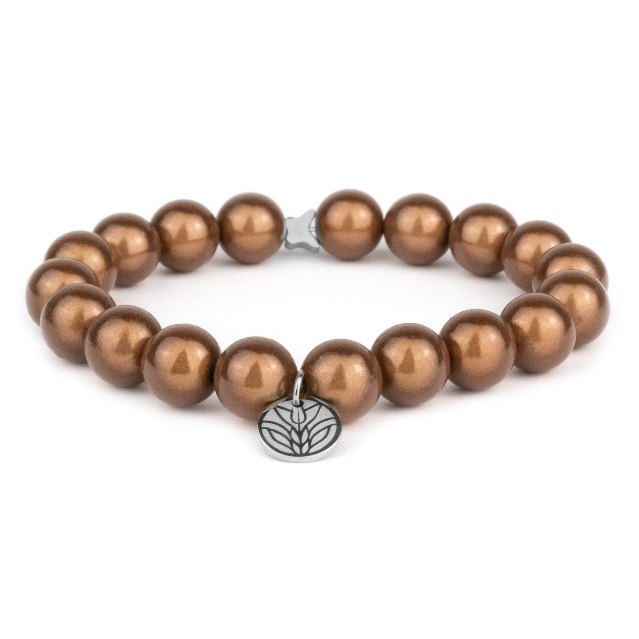 Magic Perlenarmband - Bronze Glow (Silber) Handykette Damen ELISA Germany 10mm
