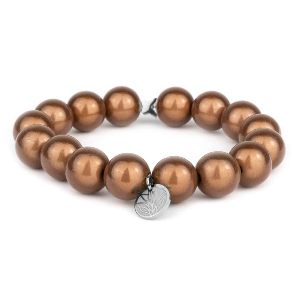 Magic Perlenarmband - Bronze Glow (Silber) Handykette Damen ELISA Germany 12mm