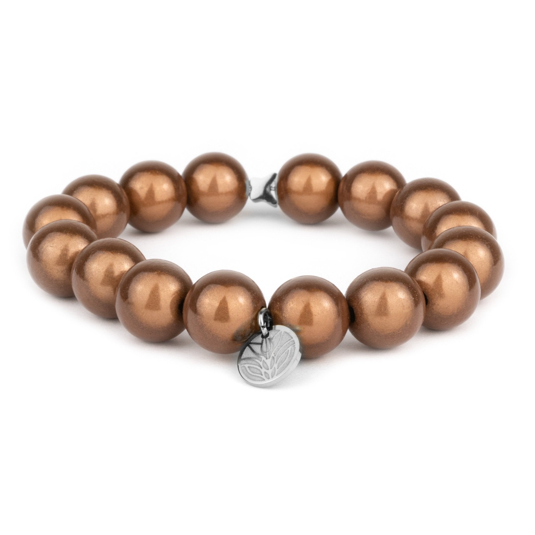 Magic Perlenarmband - Bronze Glow (Silber) Handykette Damen ELISA Germany 12mm