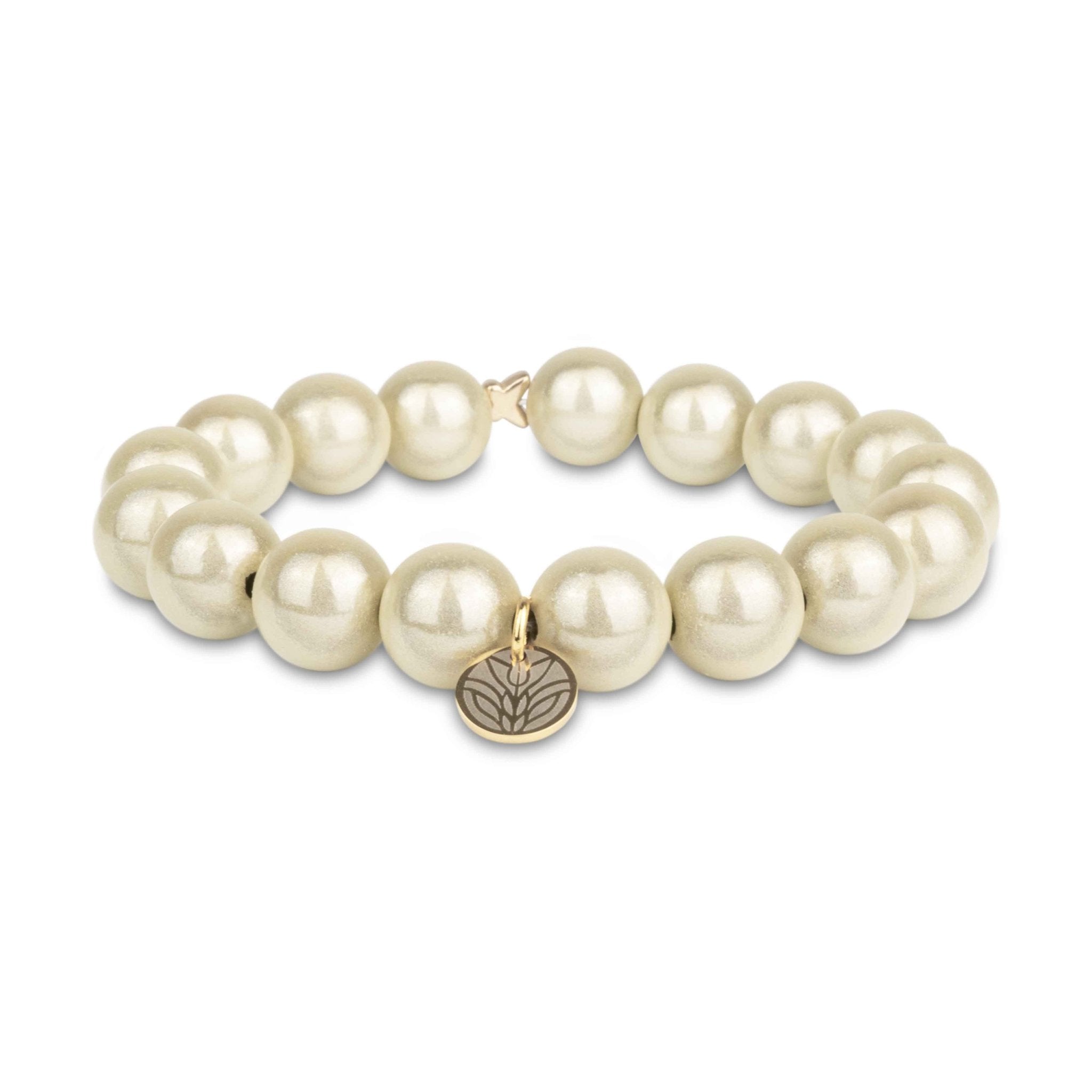 Magic Perlenarmband - Champagner (Gold) Handykette Damen ELISA Germany 12mm