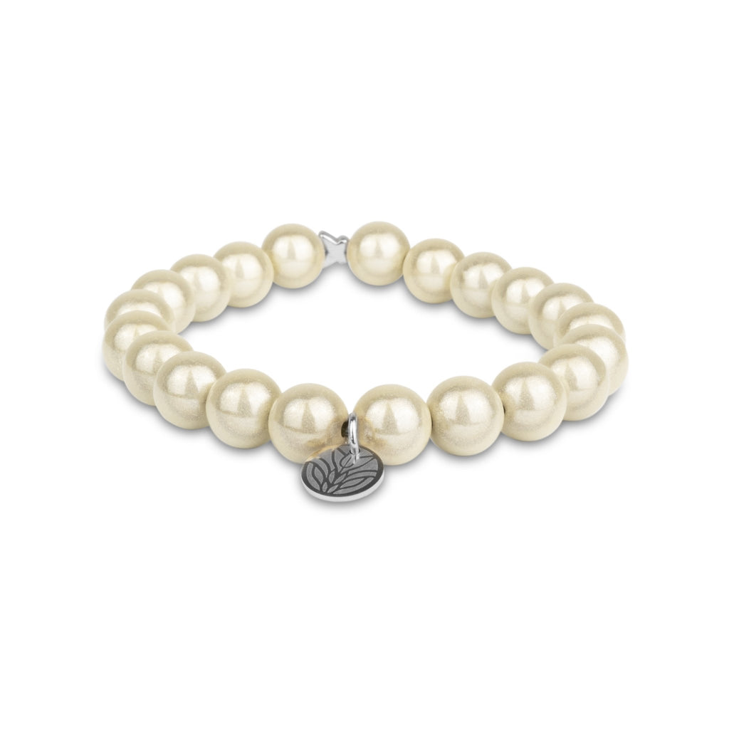 Magic Perlenarmband - Champagner (Silber) Handykette Damen ELISA Germany 10mm