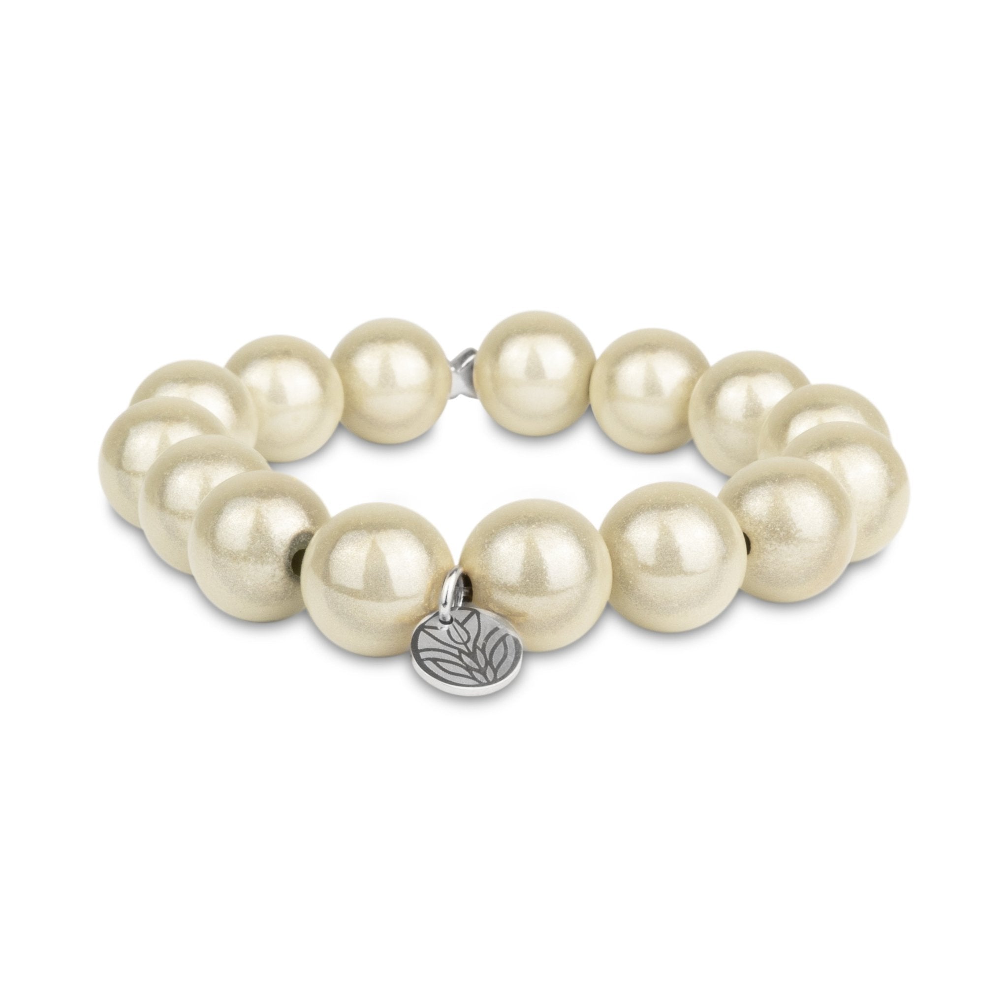 Magic Perlenarmband - Champagner (Silber) Handykette Damen ELISA Germany 14mm