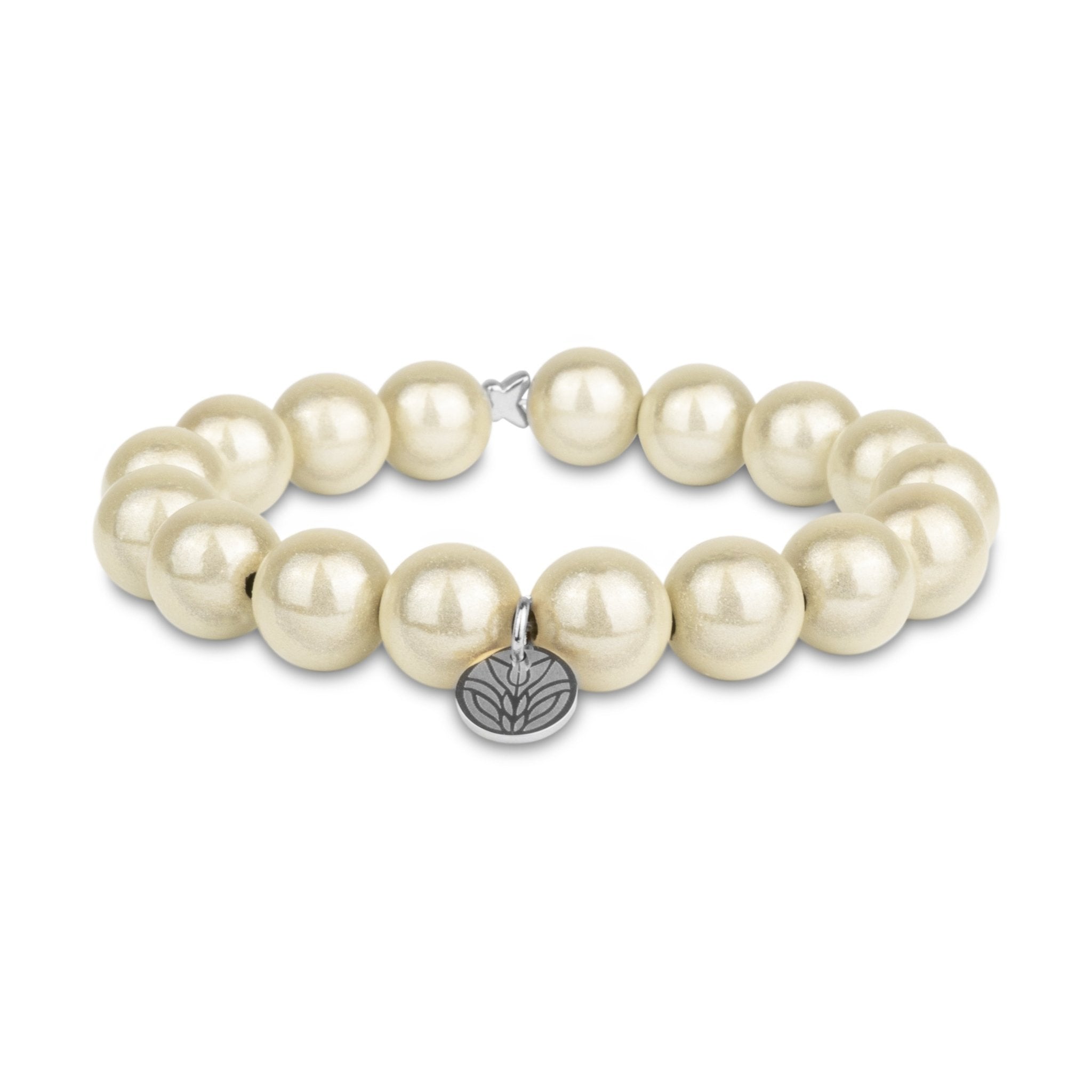 Magic Perlenarmband - Champagner (Silber) Handykette Damen ELISA Germany 12mm