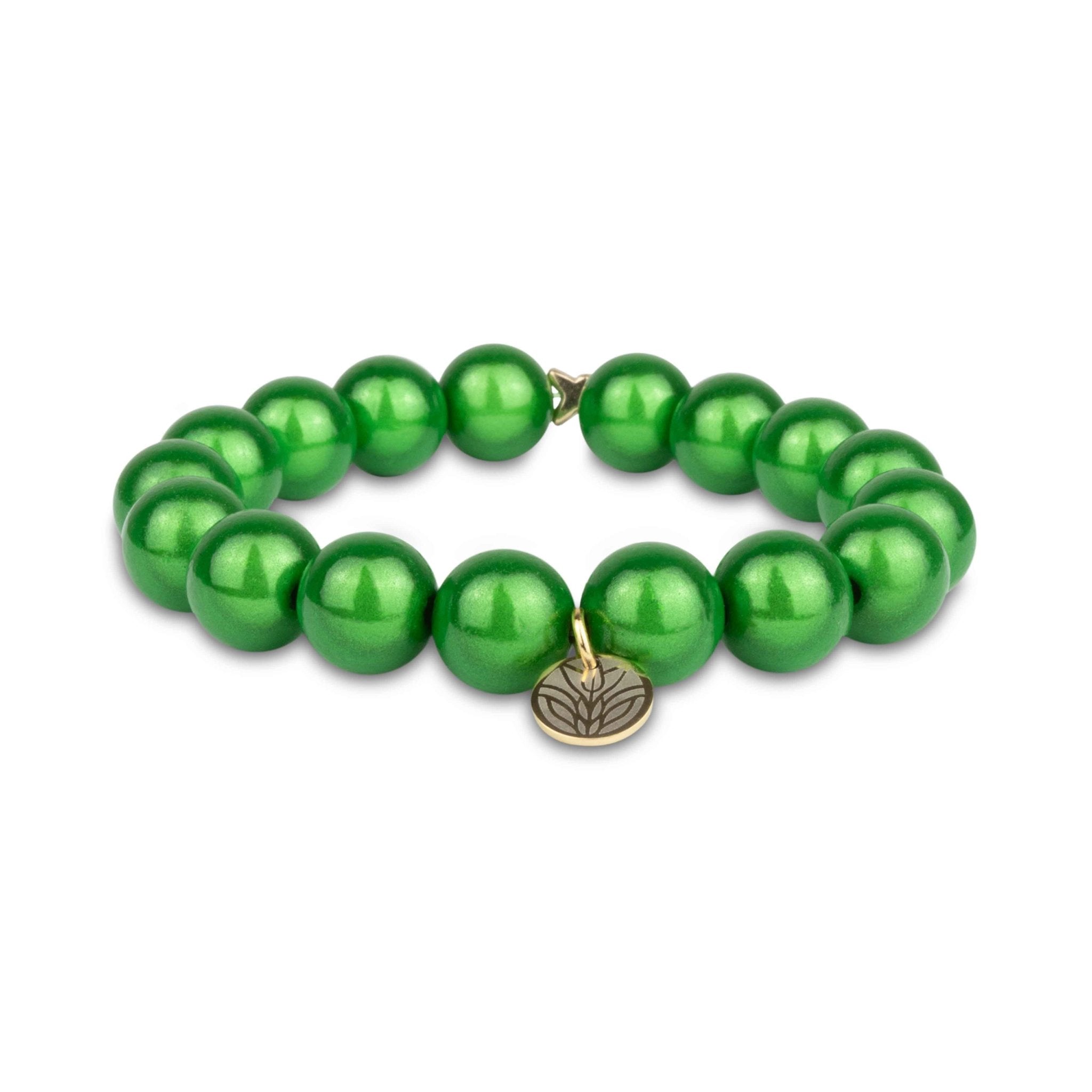Magic Perlenarmband - Classic Green (Gold) Handykette Damen ELISA Germany 12mm