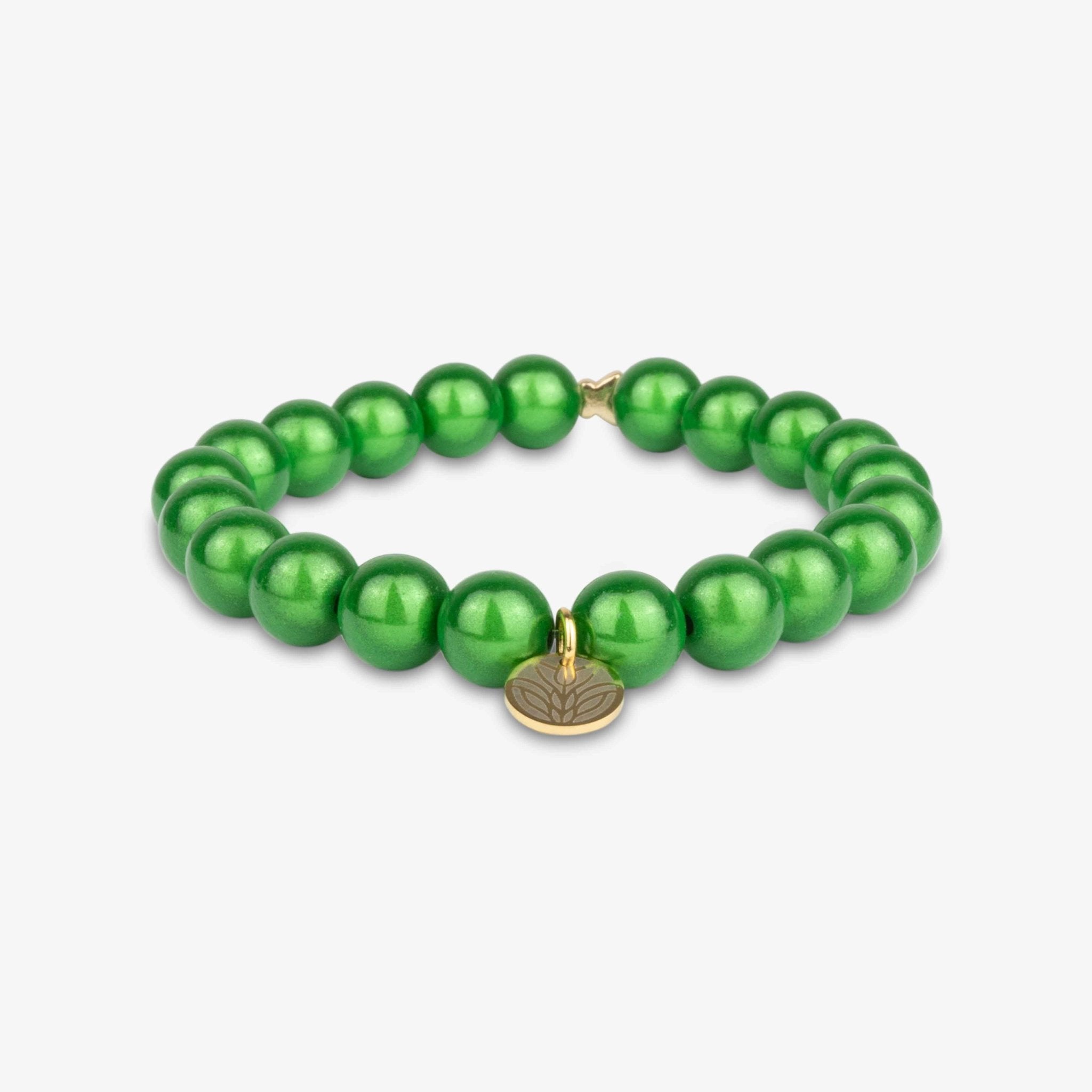 Magic Perlenarmband - Classic Green (Gold) Handykette Damen ELISA Germany 10mm