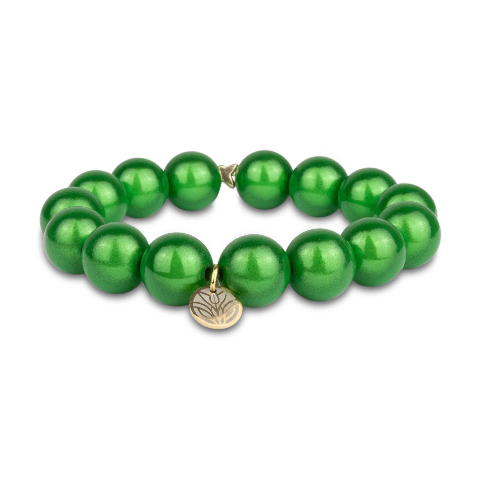 Magic Perlenarmband - Classic Green (Gold) Handykette Damen ELISA Germany 14mm
