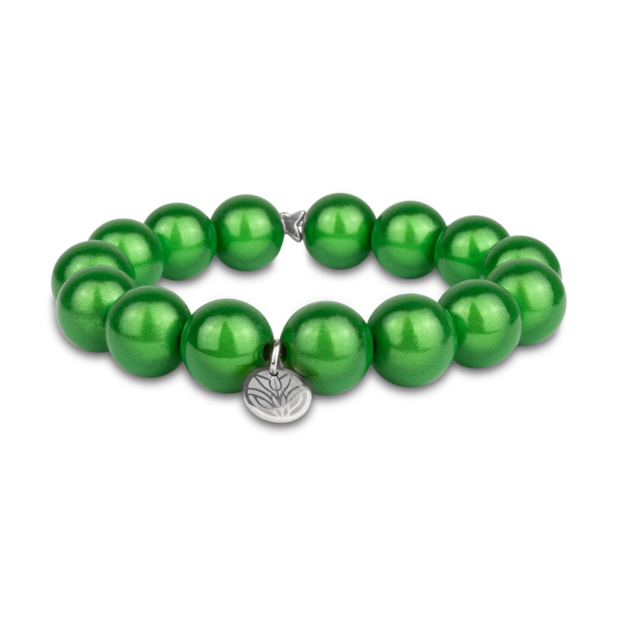 Magic Perlenarmband - Classic Green (Silber) Handykette Damen ELISA Germany 14mm