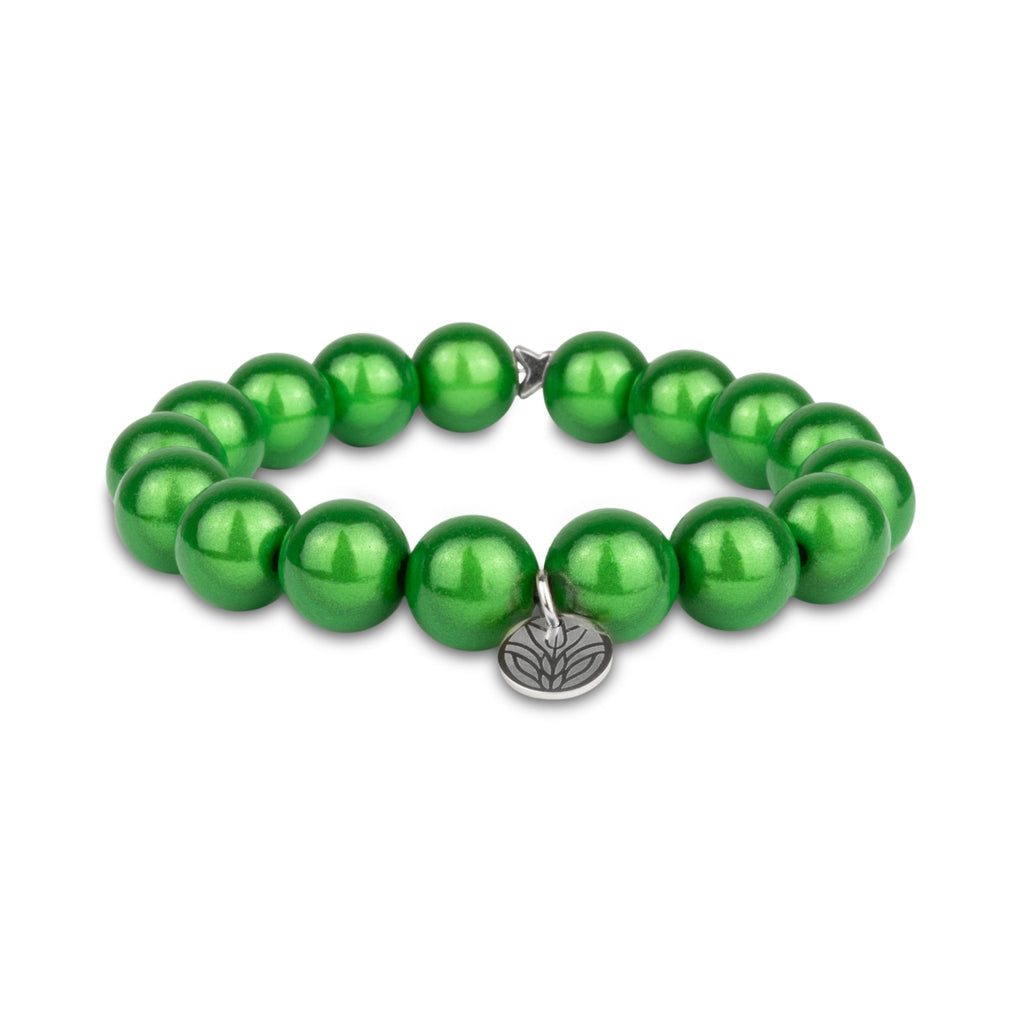 Magic Perlenarmband - Classic Green (Silber) Handykette Damen ELISA Germany 12mm