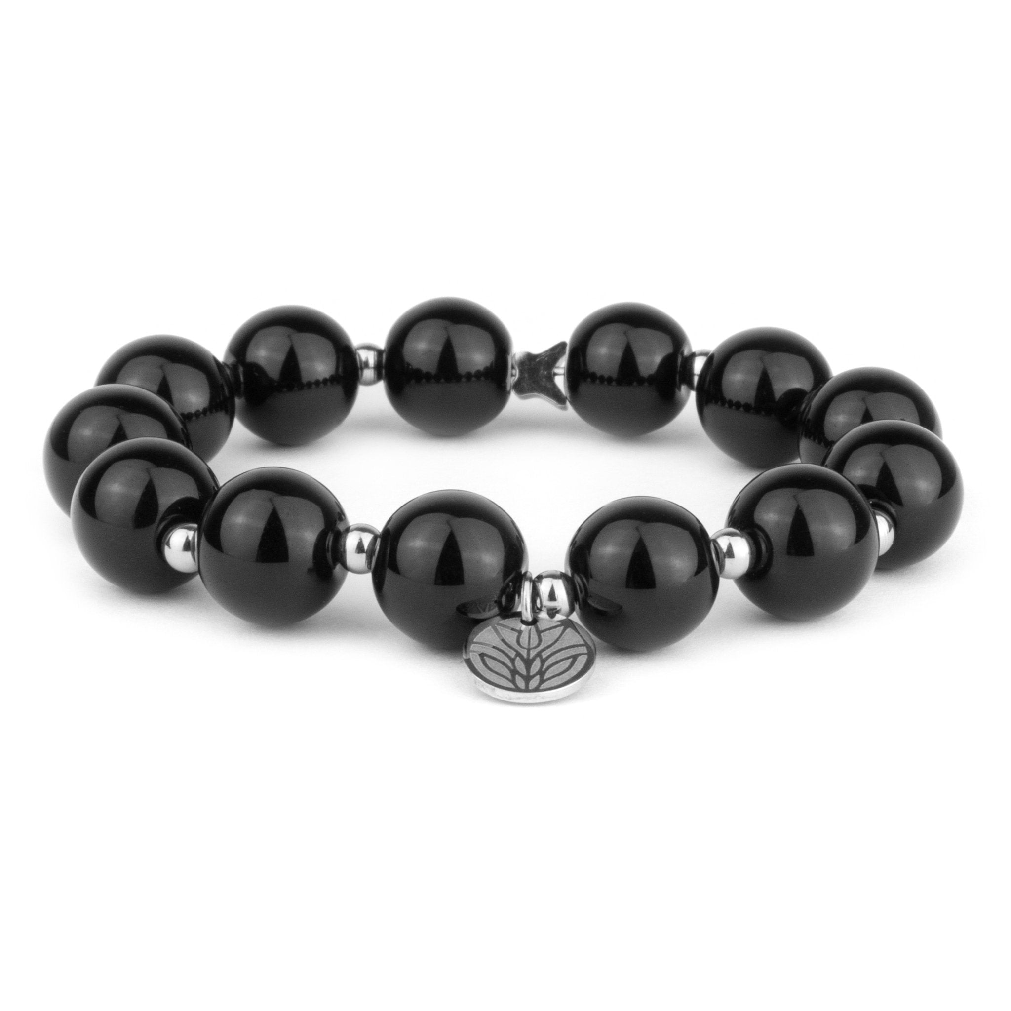 Perlenarmband Obsidian - Luxury Edition Handykette Damen ELISA Germany 12mm