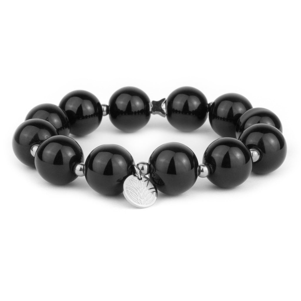 Perlenarmband Obsidian - Luxury Edition Handykette Damen ELISA Germany 14mm